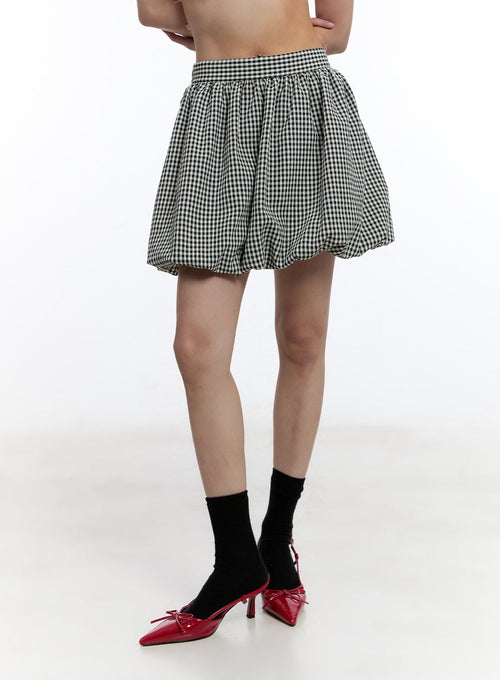 Gingham Check Mini Skirt CU502