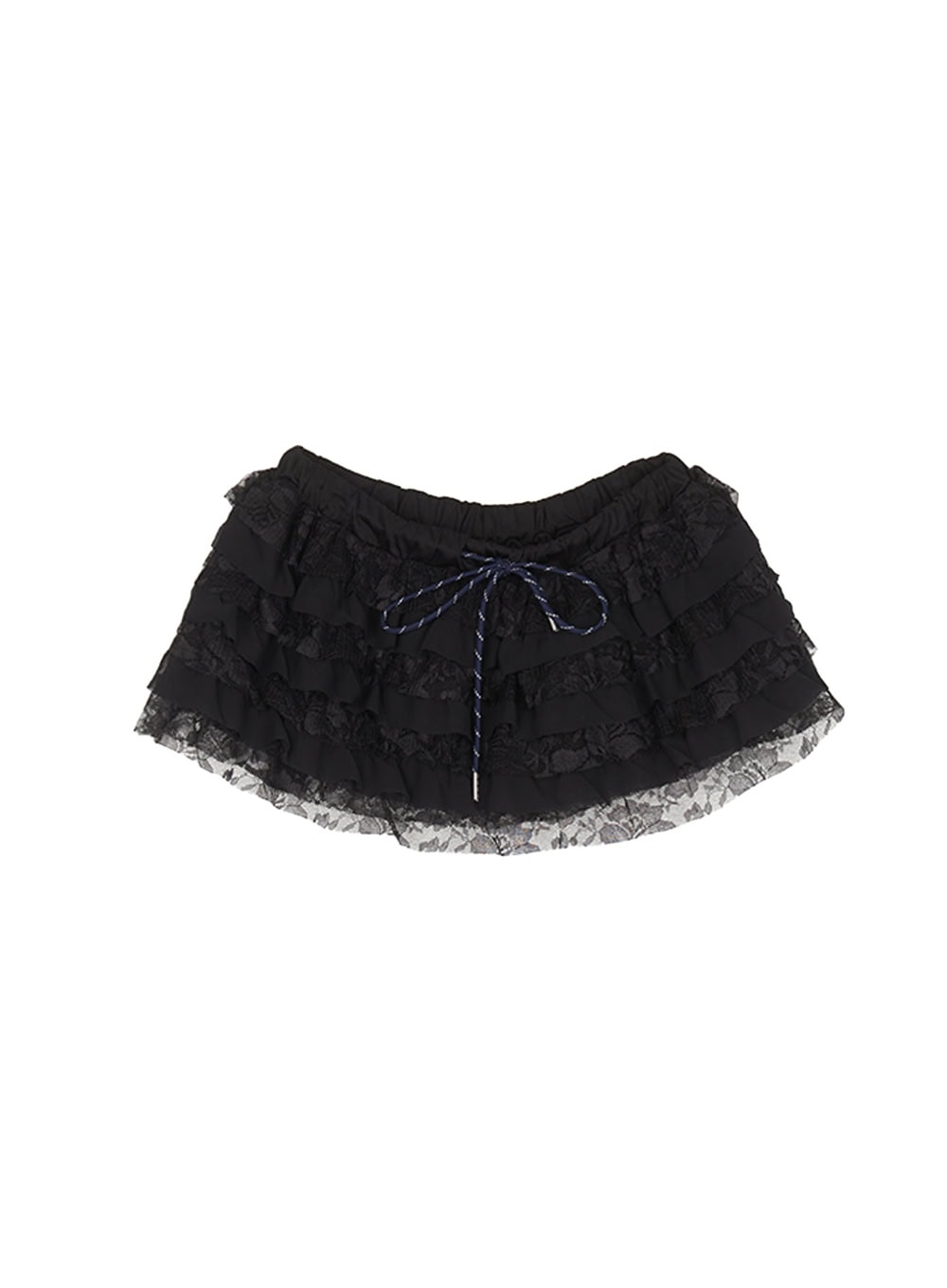Frill Lace Layered Ribbon Mini Skirt CY501